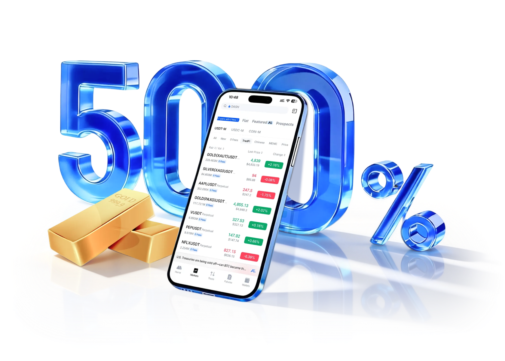 First TradFi trade $100 & Get $500 XAUT USDT Aird